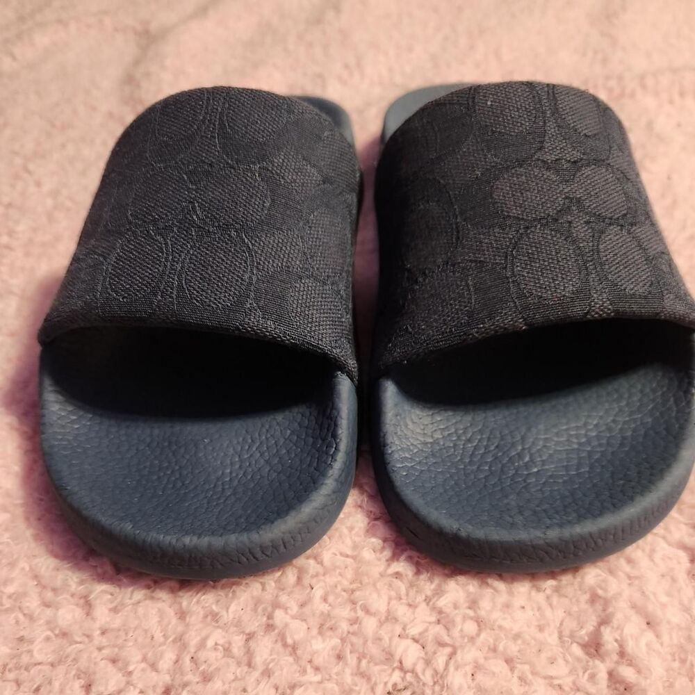 Coach Women's Navy Blue Slides